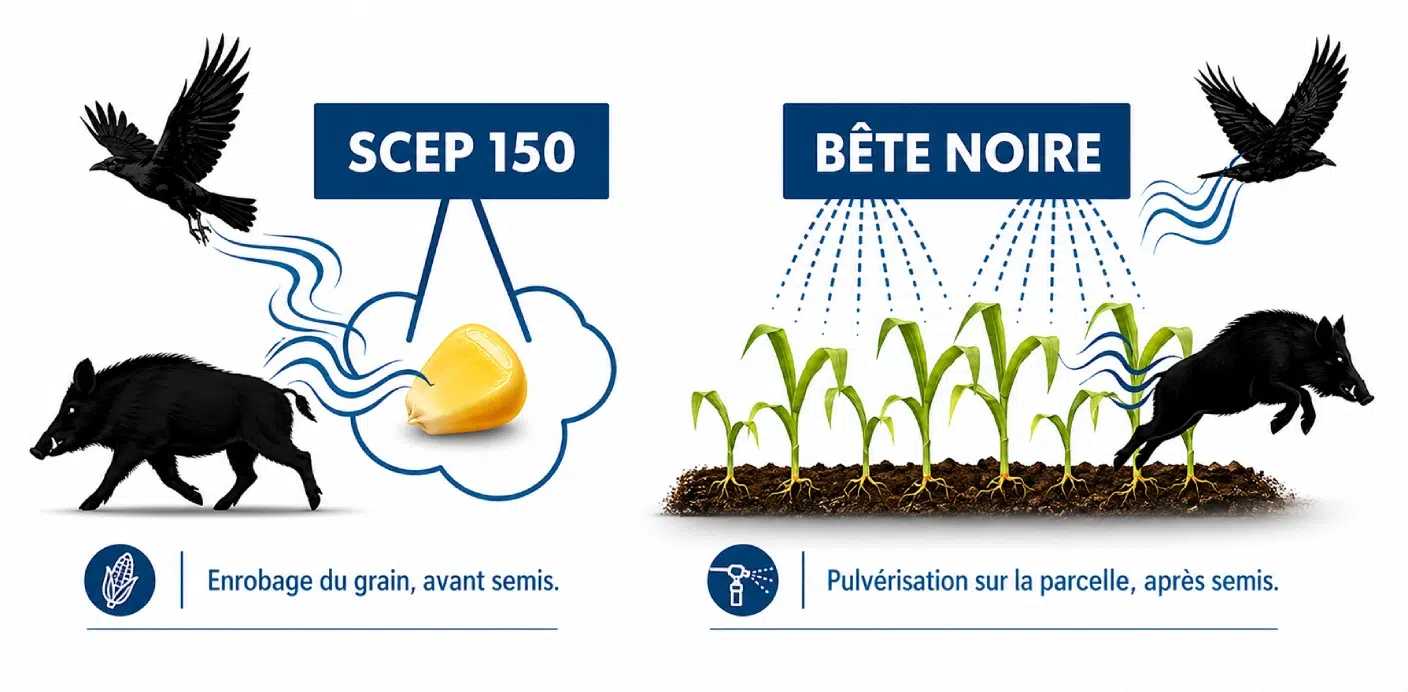 Solutions de répulsifs pour cultures | TERRE H2O Illustration de répulsifs pour animaux nuisibles.